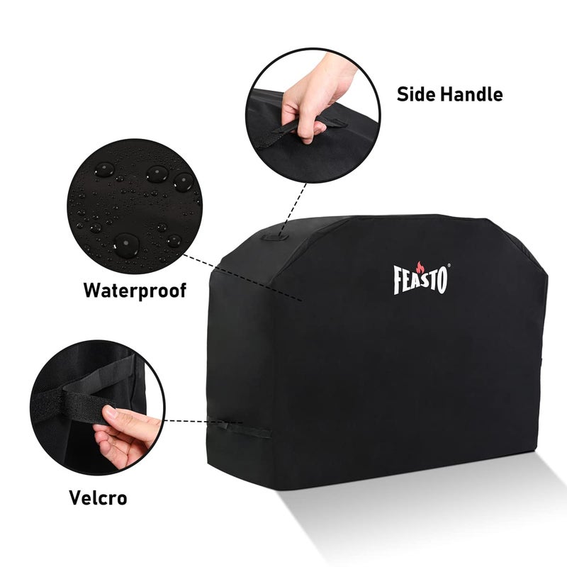 Feasto BBQ Grill Cover, 55 Inch Heavy Duty Waterproof Gas Grill Cover with Adjustable Velcro Strap, Anti-UV, Fade Resistant, Fits for Weber, Char Broil, Nexgrill, Royal Gourmet (55"L x 23"W x 42"H) - Image 4