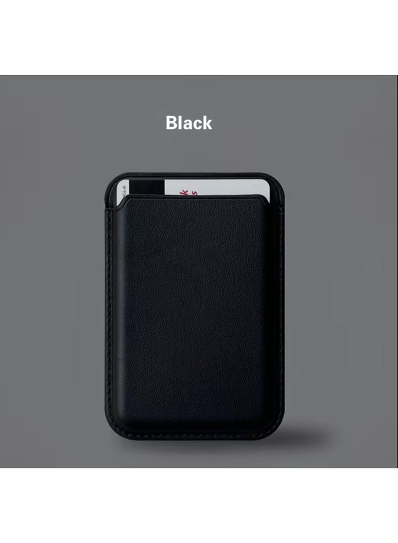 Slim Magnetic Faux Leather Card Case for iPhone - Image 1