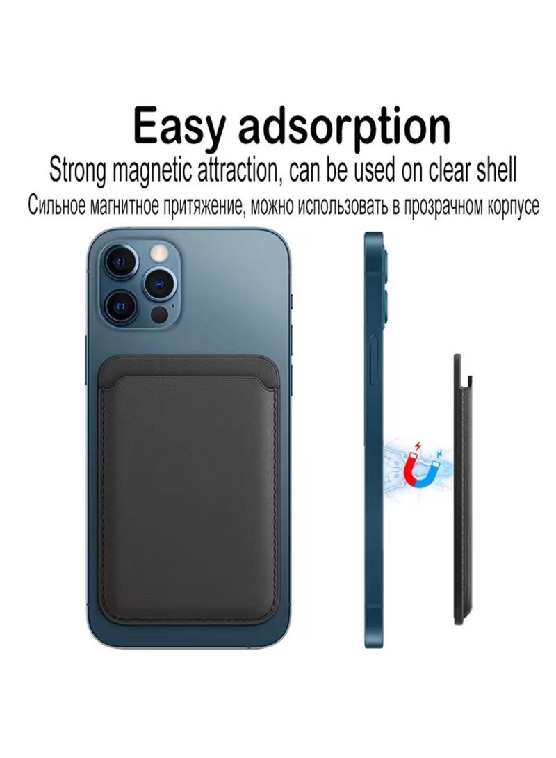 Slim Magnetic Faux Leather Card Case for iPhone - Image 4