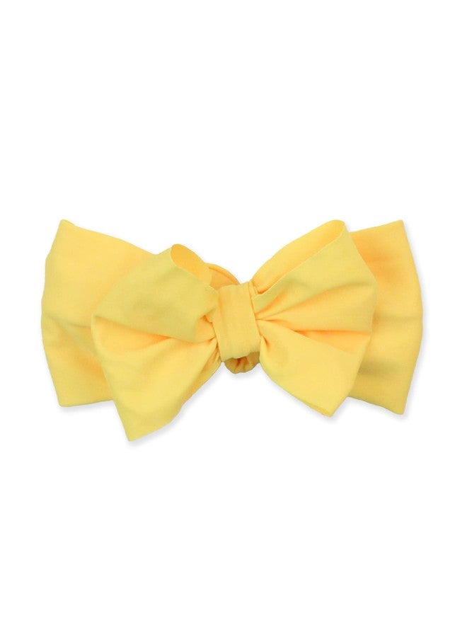 RuffleButts® Girls Swim Bow Headband - Neon Yellow, One Size - Image 1