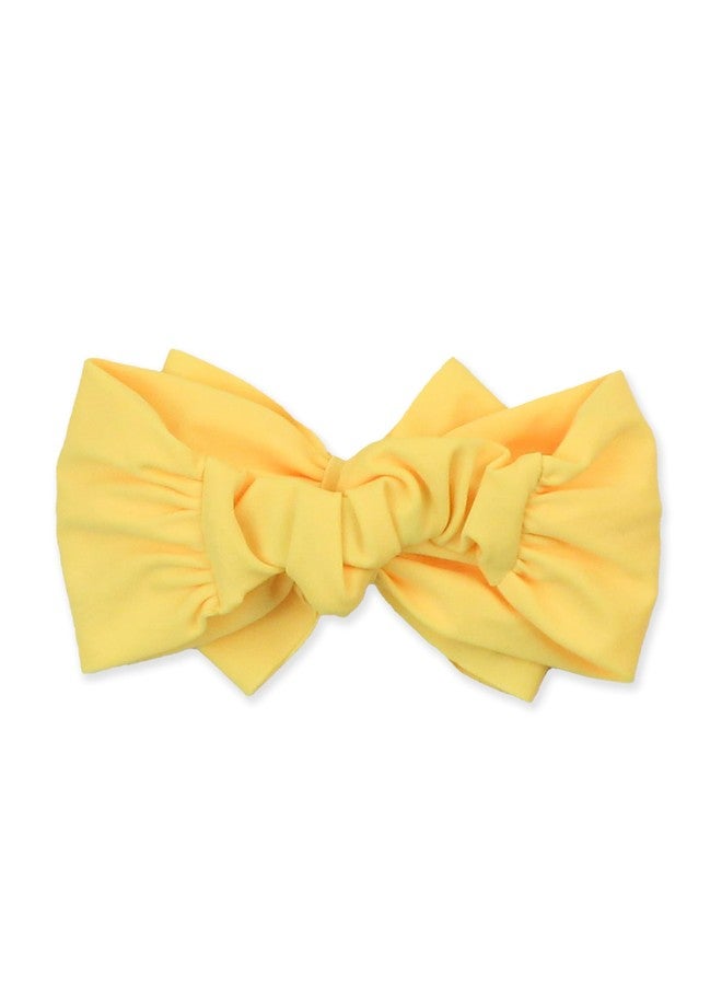 RuffleButts® Girls Swim Bow Headband - Neon Yellow, One Size - Image 2