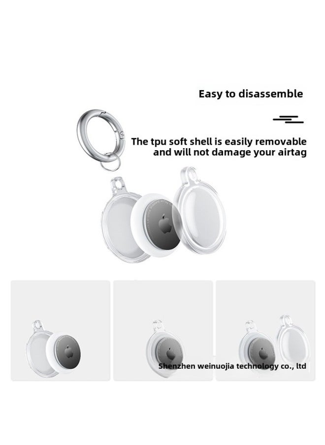 Generic - Suitable For Apple Airtag Protective Cover TPU Material Tracking Locator All-inclusive High Permeability Waterproof Anti-loss Protective Shell-Color:Transparent Purple-Applicable Models:Airtag - Image 1