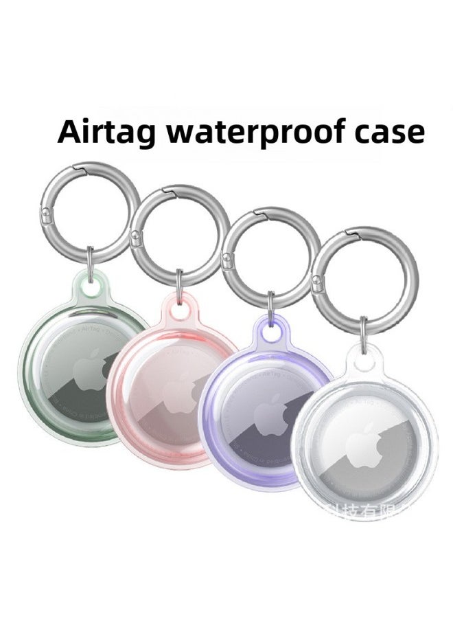 Generic - Suitable For Apple Airtag Protective Cover TPU Material Tracking Locator All-inclusive High Permeability Waterproof Anti-loss Protective Shell-Color:Transparent Purple-Applicable Models:Airtag - Image 1