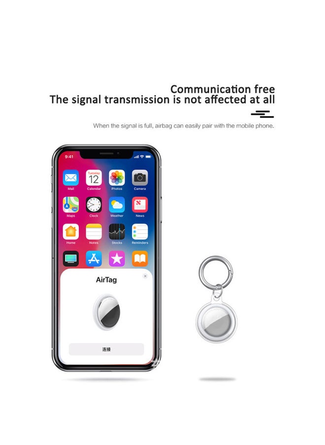 Generic - Suitable For Apple Airtag Protective Cover TPU Material Tracking Locator All-inclusive High Permeability Waterproof Anti-loss Protective Shell-Color:Transparent Purple-Applicable Models:Airtag - Image 1