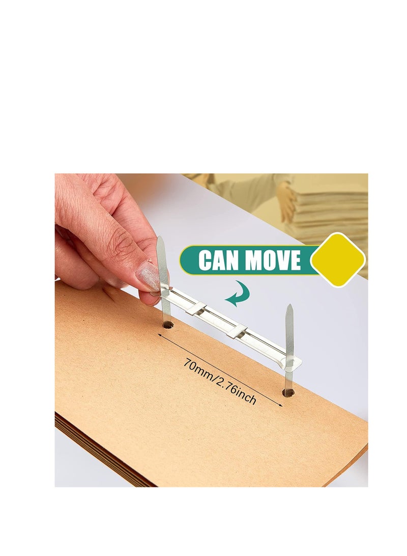 Terabyte 100 Sets Prong Fasteners for Standard 2 Hole Punch, Metal Prong Paper Fastener 2.75 Inch, Compressor for Paper File Folder, Box of 100 Complete Sets Silver - Image 5