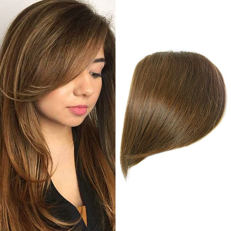 Shinon Thick Side Bangs Clip in Bangs Real Human Hair Bang Fringe Swept Bangs Extensions Clip On Bangs Fashion Natural look Hairpiece for girls - Image 1