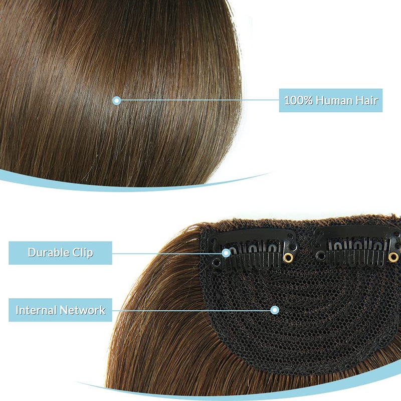 Shinon Thick Side Bangs Clip in Bangs Real Human Hair Bang Fringe Swept Bangs Extensions Clip On Bangs Fashion Natural look Hairpiece for girls - Image 3
