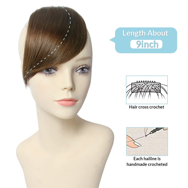 Shinon Thick Side Bangs Clip in Bangs Real Human Hair Bang Fringe Swept Bangs Extensions Clip On Bangs Fashion Natural look Hairpiece for girls - Image 2