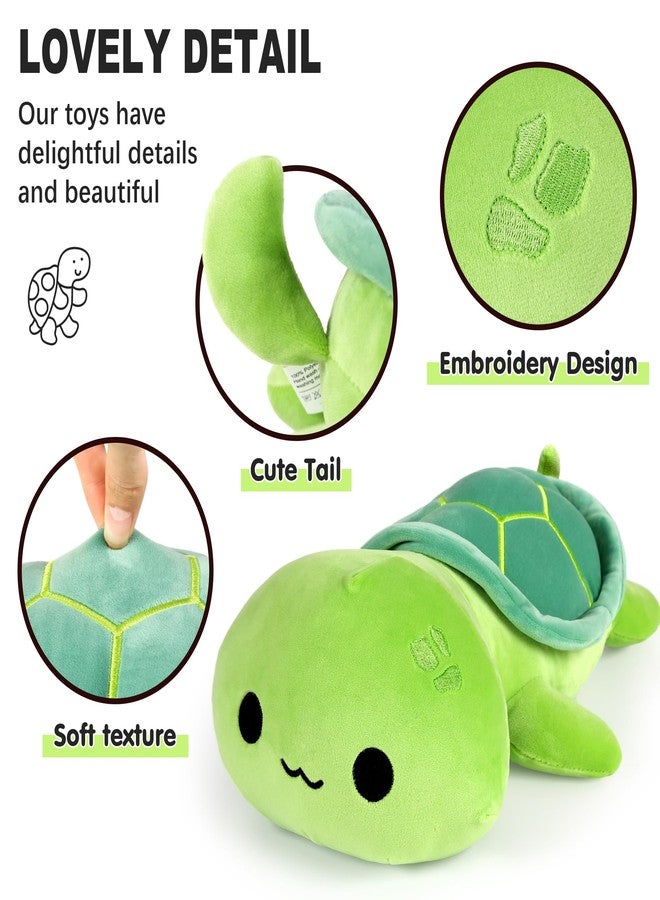 Onsoyours Sea Turtle Cute Plush, Green Soft Stuffed Animal Turtle Plush Pillow, Tortoise Kawaii Plushie Toy for Kids (Green Turtle, 13") - Image 2