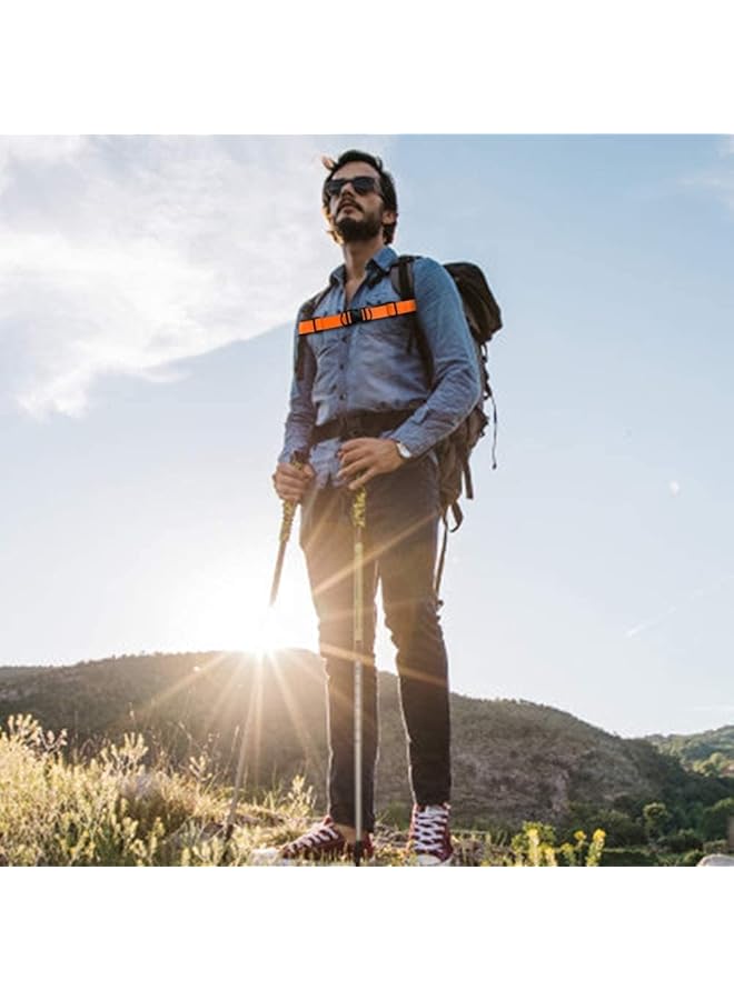 Khazna Backpack Chest Straps Anti Slip Chest Strap Nylon Sternum Strap Backpack Chest Harness Adjustable Chest Strap For Rucksack Backpack (Black Pink Orange)6 Pieces  - Image 2