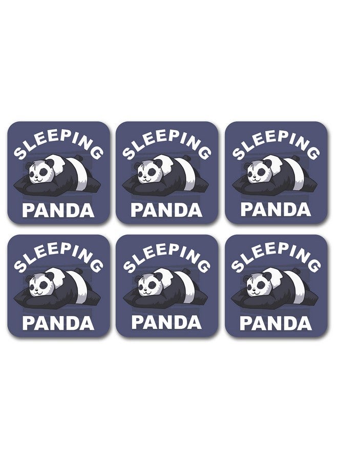 Tinywalk Panda Coaster Wooden Printed Coaster Square (3.5X3.5) inch Set of 6 Pieces - Image 1
