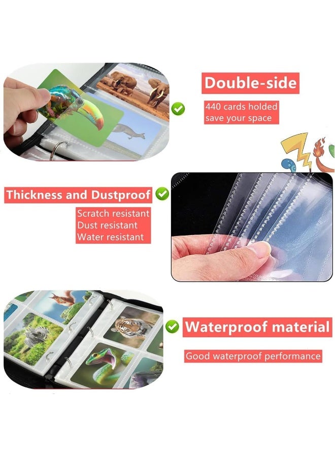 ECVV Cartoon Anime Card Binder Trading Card Games Collection Binder Case Book Holds Up To 400 Cards With 50 Removable Sleeves Carrying Case Binder Album - Image 4