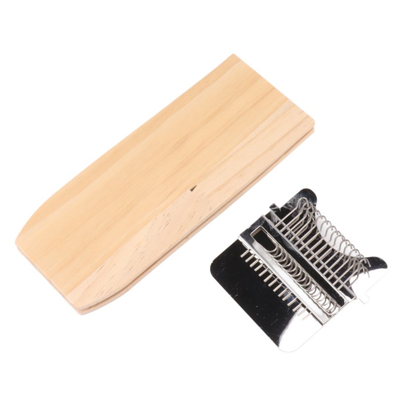 Small Weaving Loom Kit: 2-Piece Metal Hook Wooden Plate Set - Easy To Use Diy Weaving Tool For Beginner Knitters, Home Weaving Crafts & Textile Repair - Image 2