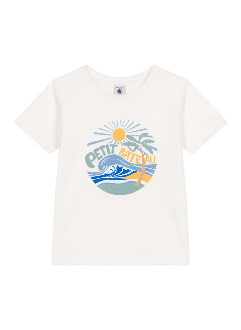 Petit Bateau Children's printed short-sleeved cotton T-shirt