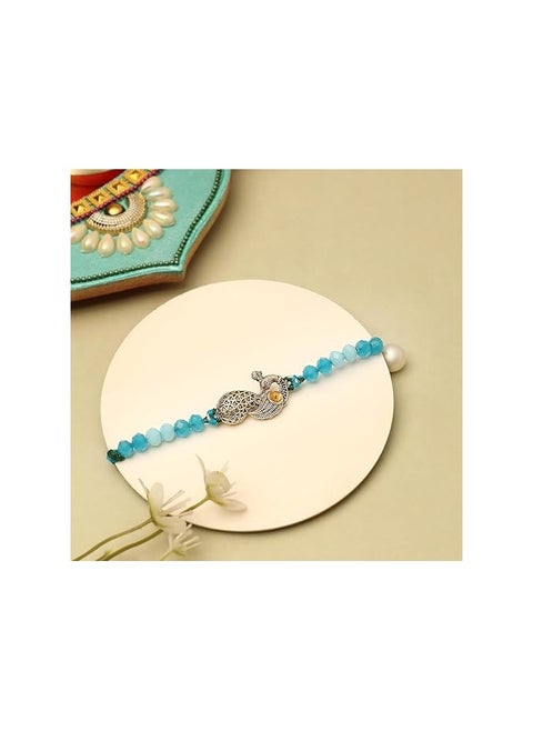 The Purple Tree Beautiful Handmade Peacock Rakhi With Card For Brother, Rakhi for bhai, Rakshabandhan Gift for brother, Rakhi Thread, Rakhi Gift