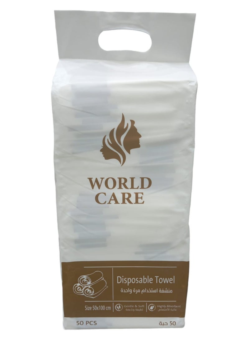 WORLD CARE Disposable Towels Size 100×50 Cm 50 Pcs  - Image 1