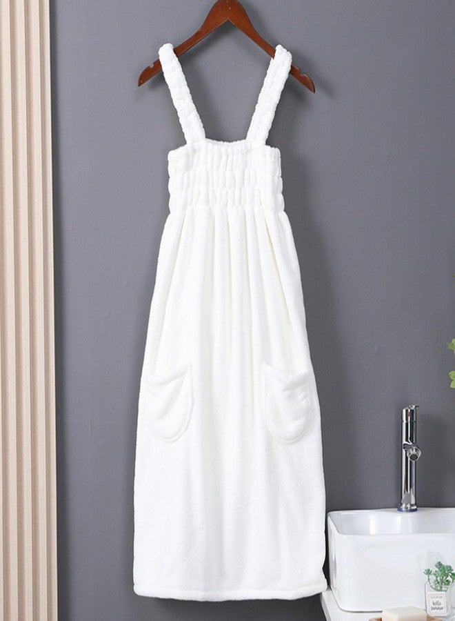 PURFUN Women Elastic Wearable Towel Dress Water Absorbent Bath Beach Spa Gym Towel Wrap Strappy Dress Bathrobes Thick Soft Elastic Bathing Shower Cover Up Nightwear Sleeping Dress Robe - Image 2