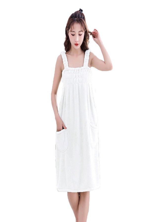 PURFUN Women Elastic Wearable Towel Dress Water Absorbent Bath Beach Spa Gym Towel Wrap Strappy Dress Bathrobes Thick Soft Elastic Bathing Shower Cover Up Nightwear Sleeping Dress Robe - Image 1