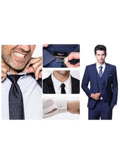 Generic 12pcs Metal Collar Extender Buttons for Shirt Dress Pants Coat (White-Black-Silver)  - Image 4