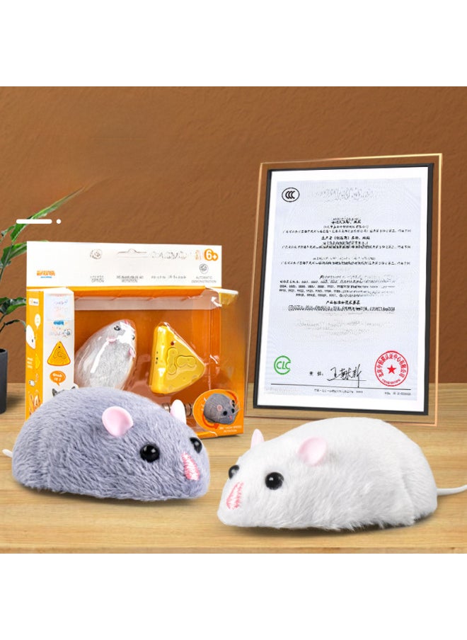 Generic - Infrared Remote Control Electric Simulation Mouse Prank Toy Interactive Novelty Funny Parent-Child Play Cat Teasing Gadgets-Color:8882 Remote Control Mouse [white]] - Image 1