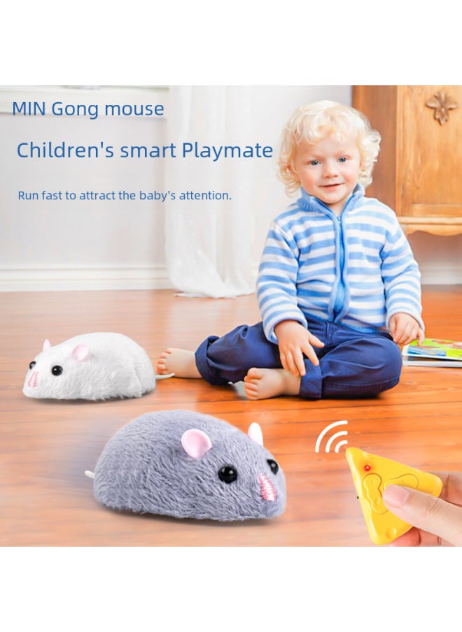 Generic - Infrared Remote Control Electric Simulation Mouse Prank Toy Interactive Novelty Funny Parent-Child Play Cat Teasing Gadgets-Color:8882 Remote Control Mouse [white]] - Image 1