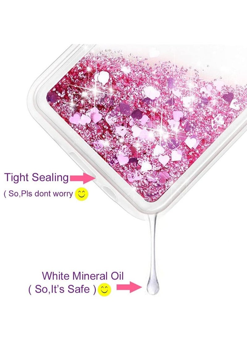 كايس كلوب جراب سائل لامع لهاتف iPhone 13 Pro Max - تصميم قلب وردي لامع عائم، غطاء TPU شفاف مقاوم للصدمات، مقاس 6.7 بوصة - Image 2