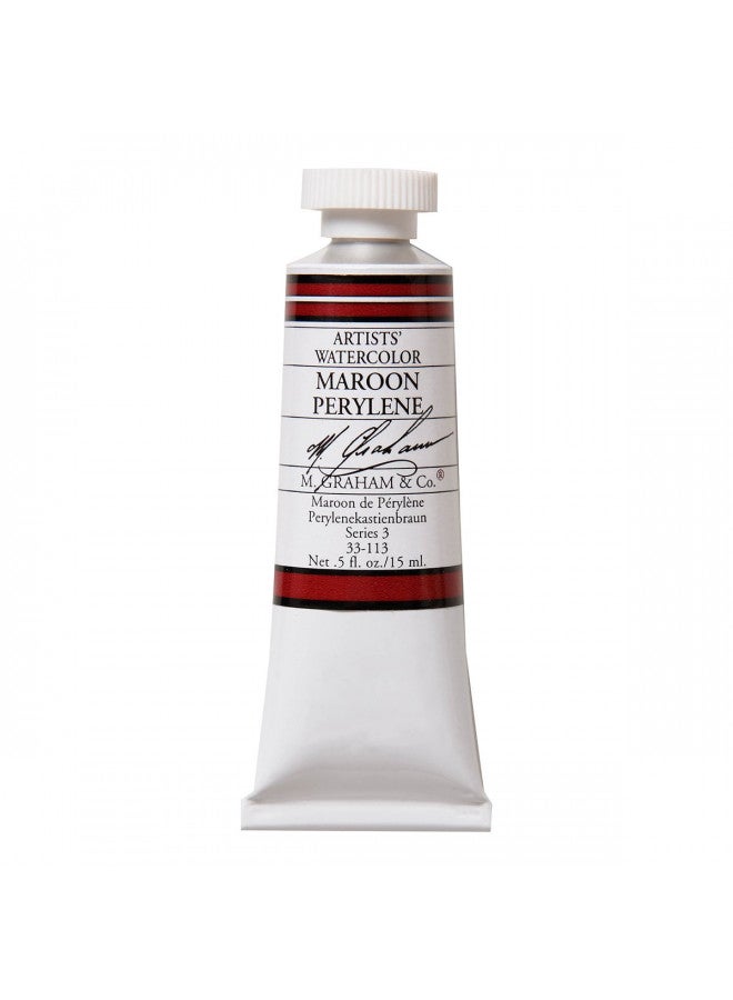 M. Graham & Co. M. Graham 1/2-Ounce Tube Watercolor Paint, Maroon, Peyrelene
