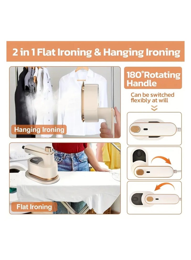 Mini Travel Steamer Iron – 180° Rotatable, Wet & Dry Use  - Image 2