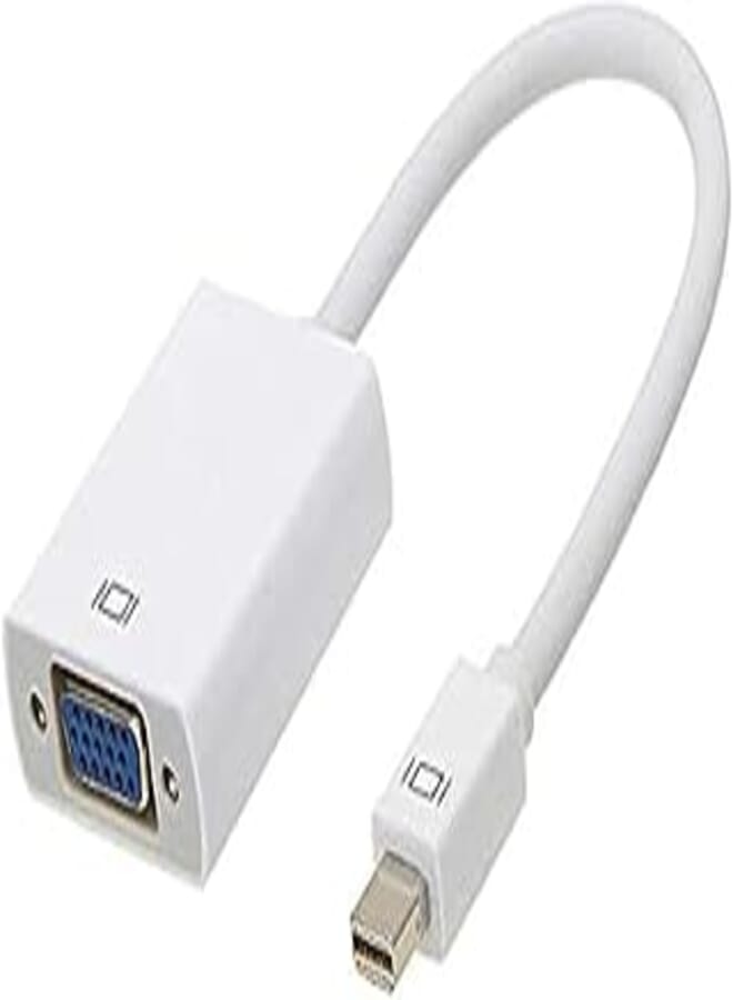 Generic Mini Display Port To Vga Cable adapter Converter For Macbook White Color 