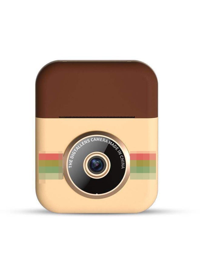 Generic Polo Camera Thermal Printing Children's Camera Front And Rear Dual Camera Polo 2.4 Inch IPS HD Screen-Color:Brown-No Card  - Image 1