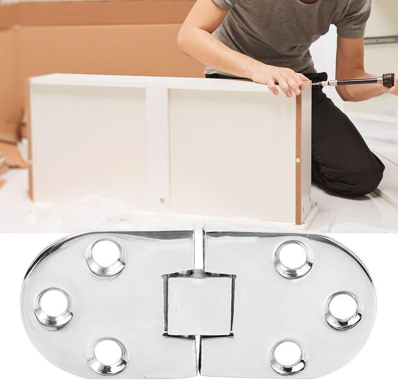 Stainless Steel Hinge, Household Installing Tool, Mirror Polished Folding Hardware, 80x30mm Hinge for Folding Tables with 316 Stainless Steel - Image 2