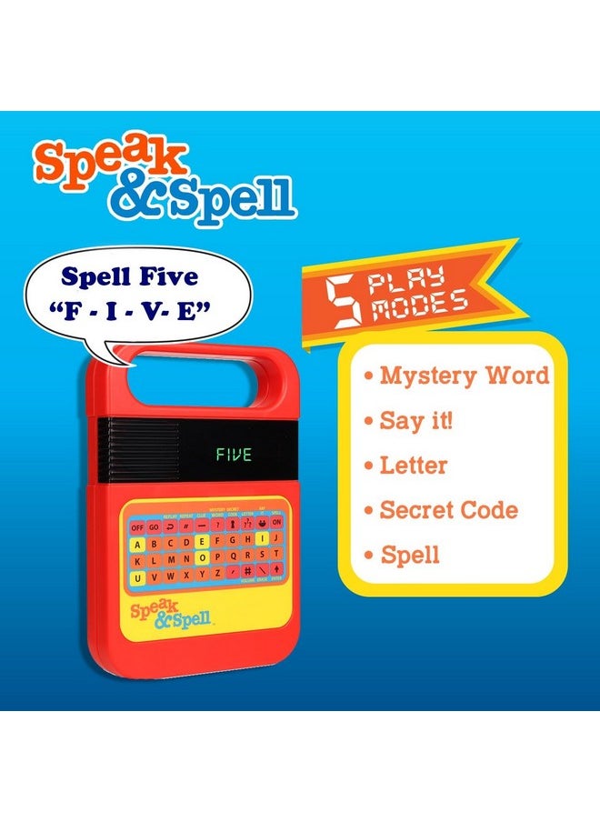 Basic Fun Speak & Spell Electronic Game - Educational Learning Toy, Spelling Games, 80s Retro Handheld Arcade, Autism Toys, Activity for Boys, Girls, Toddler, Ages 7+  - Image 2