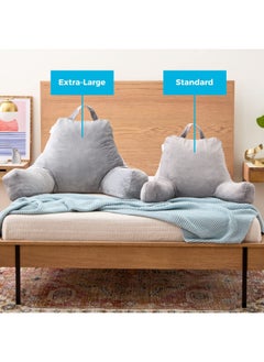 LINENSPA Reading Pillow With Shredded Memory Foam Back Pillow For Sitting In Bed Reading Gaming Watching Tv Chair Pillow With Arms  - Image 2