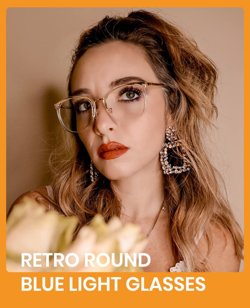 Cyxus Blue Light Glasses for Women, Blue Light Blocking Eyeglasses for Women, Round Computer Eyewear Anti Eye Strain Glasses - Image 2