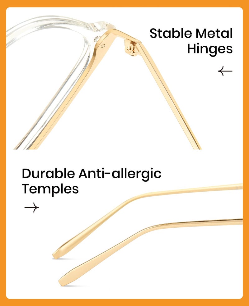 Cyxus Blue Light Glasses for Women, Blue Light Blocking Eyeglasses for Women, Round Computer Eyewear Anti Eye Strain Glasses - Image 4