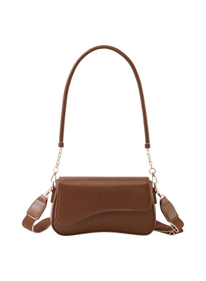SANTORINI Solid Box Crossbody sling bag for women | Ladies sling bag with Detachbale Shoulder & Crossbody Strap | Stylish sling bags for women (Brown) - Image 1