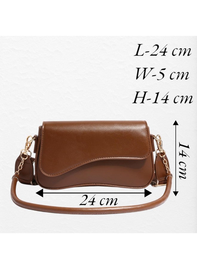 SANTORINI Solid Box Crossbody sling bag for women | Ladies sling bag with Detachbale Shoulder & Crossbody Strap | Stylish sling bags for women (Brown) - Image 2