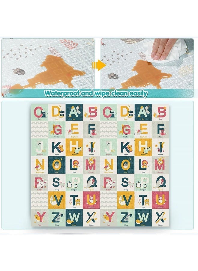 Beauenty Baby Play Mat, 180 * 160 CM Foldable Baby Play Mat, Waterproof Foam Floor Baby Crawling Mat, Portable Baby Playmat for Infants, Toddler, Kids, Indoor Outdoor Use - Image 4