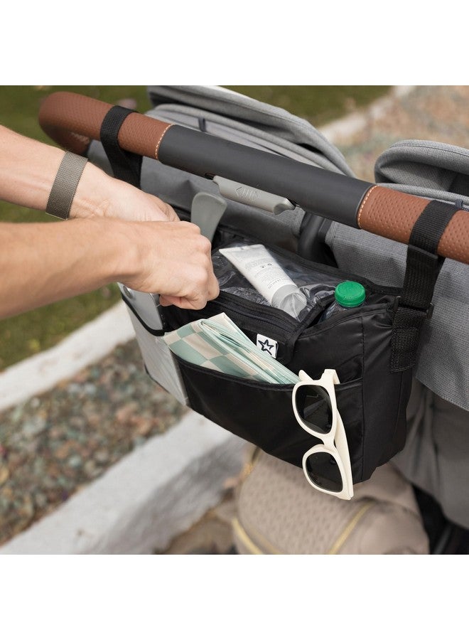 Tiny Twinkle Universal Stroller Organizer with Adjustable Strap - Waterproof Stroller Caddy Fits Baby Jogger, Nuna, Graco, Donna and Bugaboo Strollers（Black） - Image 2