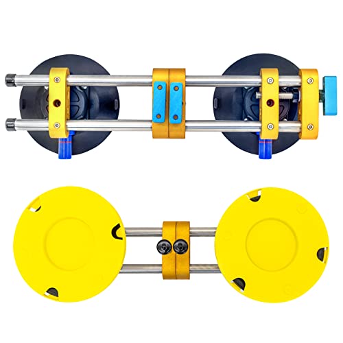 HIGHTOP 2PCS 6 inch Stone Seamless Seam Setter With Vacuum Suction Cups For Seam Joining Leveling,Solid Countertop Installation Tool for Quartz slabs ，Granite, Stone, Marble,Tile Gap Regulator Yellow - Image 2