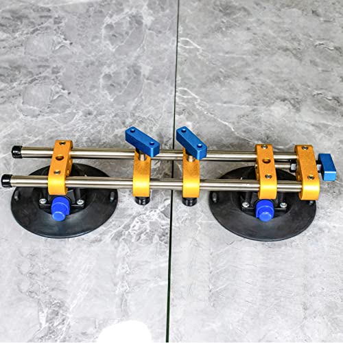 HIGHTOP 2PCS 6 inch Stone Seamless Seam Setter With Vacuum Suction Cups For Seam Joining Leveling,Solid Countertop Installation Tool for Quartz slabs ，Granite, Stone, Marble,Tile Gap Regulator Yellow - Image 4
