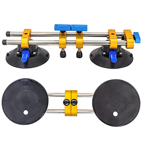 HIGHTOP 2PCS 6 inch Stone Seamless Seam Setter With Vacuum Suction Cups For Seam Joining Leveling,Solid Countertop Installation Tool for Quartz slabs ，Granite, Stone, Marble,Tile Gap Regulator Yellow - Image 5