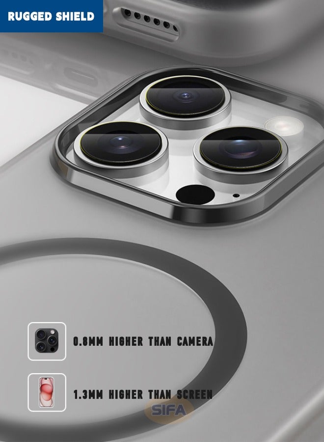 iPhone 16 Pro Max Case, Magnetic [Compatible with Magsafe] Frosted Case Cover, [Anti-Drop Shockproof] [No Yellowing] Back Cover, Slim Skin Feel Case for iPhone 16 Pro Max, Translucent Black