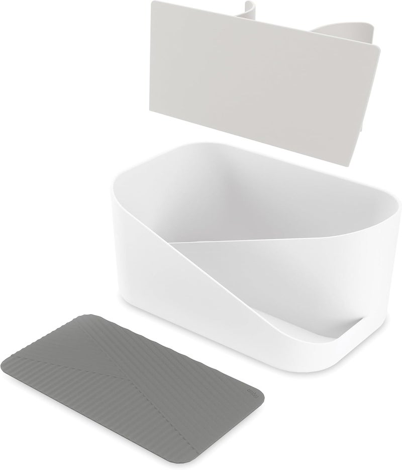 UMBRA Glam Hair Tool Organizer, Versatile Bathroom Storage Container With Removable Insert and Silicone Mat, White - Image 3