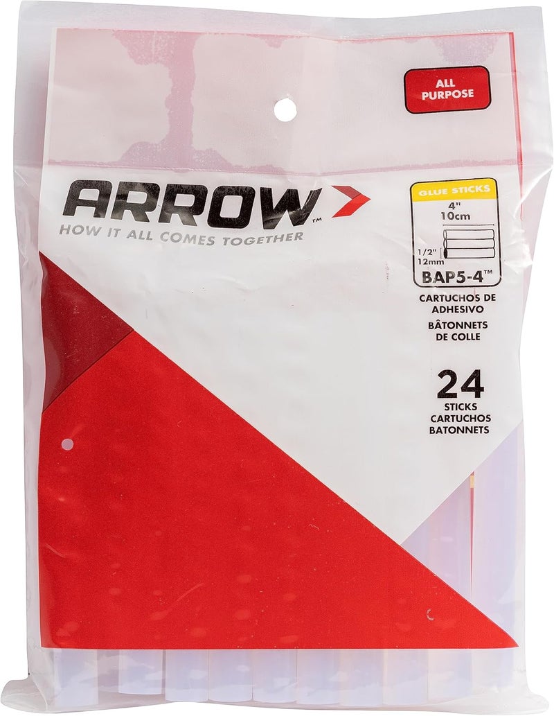 Arrow Fastener Arrow BAP5-4 All Purpose Mini Glue Sticks for Hot Glue Guns, Use for High Temp and Low Temp Crafting, Hobbies, and General Repair Projects, 4-Inch by 1/2-Inch, Clear, 24-Pack - Image 3