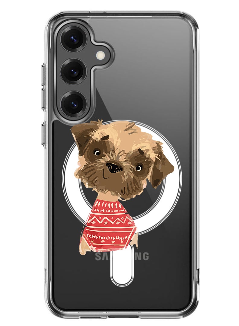 Theodor Magnetic Case for Samsung Galaxy S25 6.2-inch Compatible with MagSafe Wireless Charging, Shockproof Phone Bumper Cover Dog - Image 1