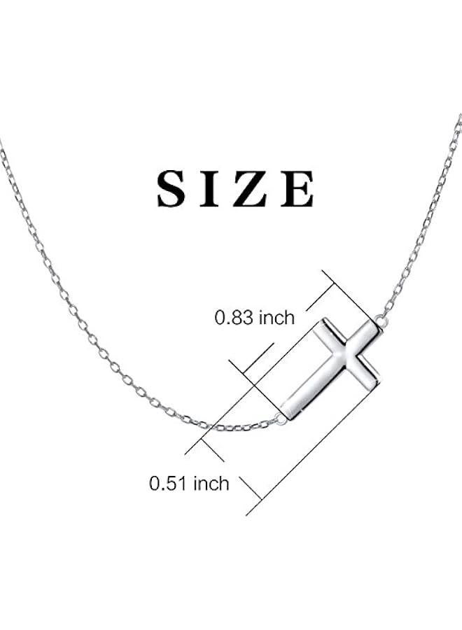 عربست داوتشونغ قلادة من الفضة الاسترلينية عيار 925 بتصميم متقاطع من 14 انش الى 18 انش - Image 5