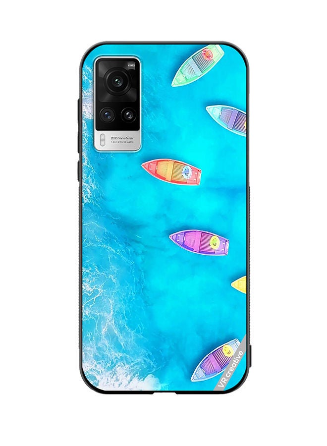 VR CREATIVE Protective Case Cover For Vivo X60 Pro Water Boat Enjoy The Moment Design Multicolour - Image 1