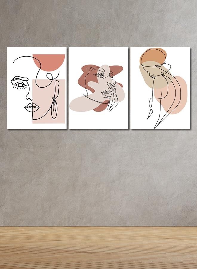 ماركتنا لوحة جدارية فنية لتزين الحائط بتصميم تجريدي ، ثلاث قطع ،مقاس ( 120X60cm) - Image 1