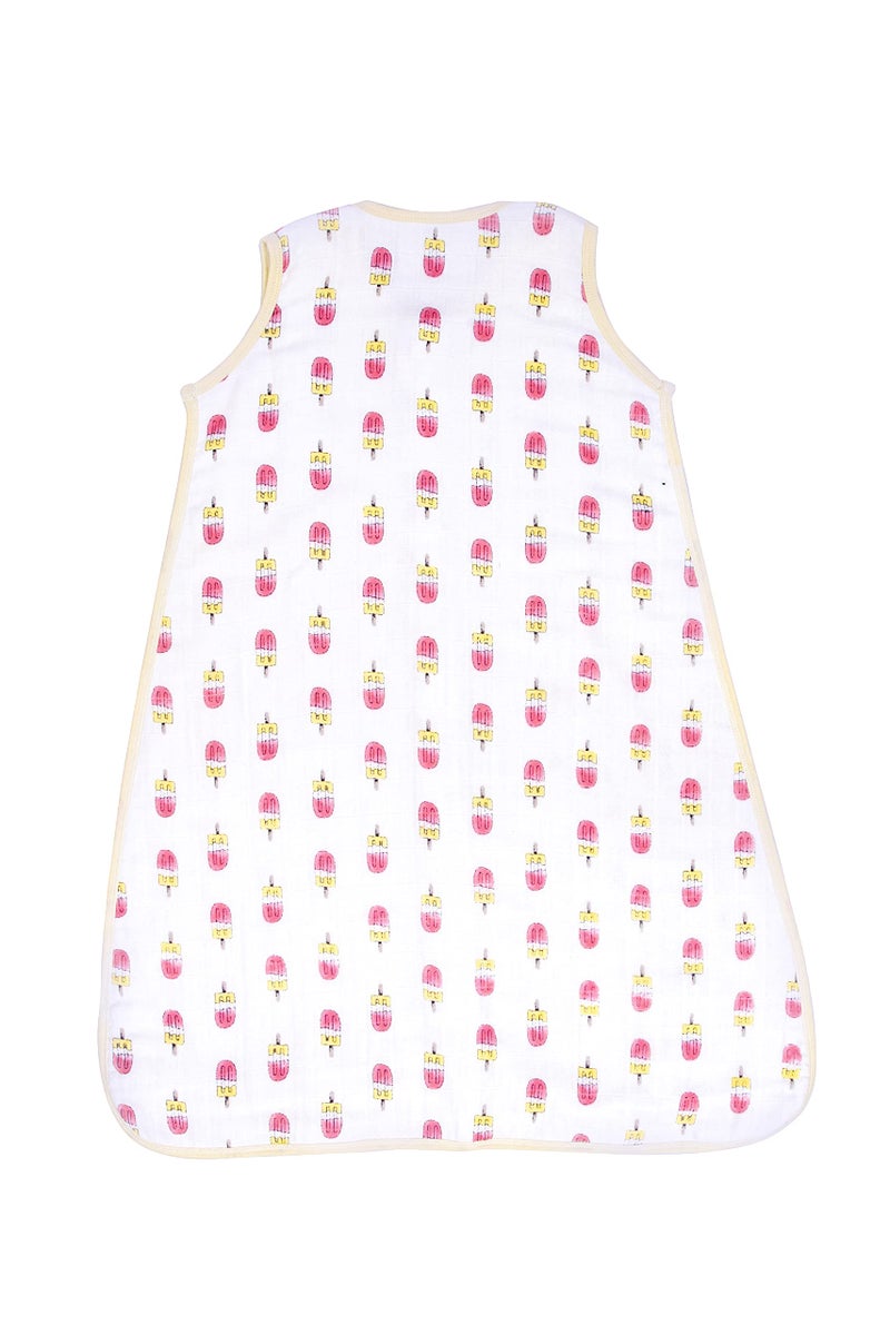 THEONI 100% Organic Cotton Muslin Sleeping Bag/Sleeping Sack for Newborn 0-6 Months Baby - Popsicle Fun Pink - Image 2